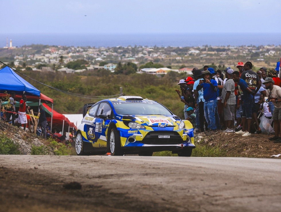 Joe Cunningham and Kari Bates won First Citizens King of the Hill in a Ford Fiesta WRC. Photo courtesy BRC/Nicholas Bhajan