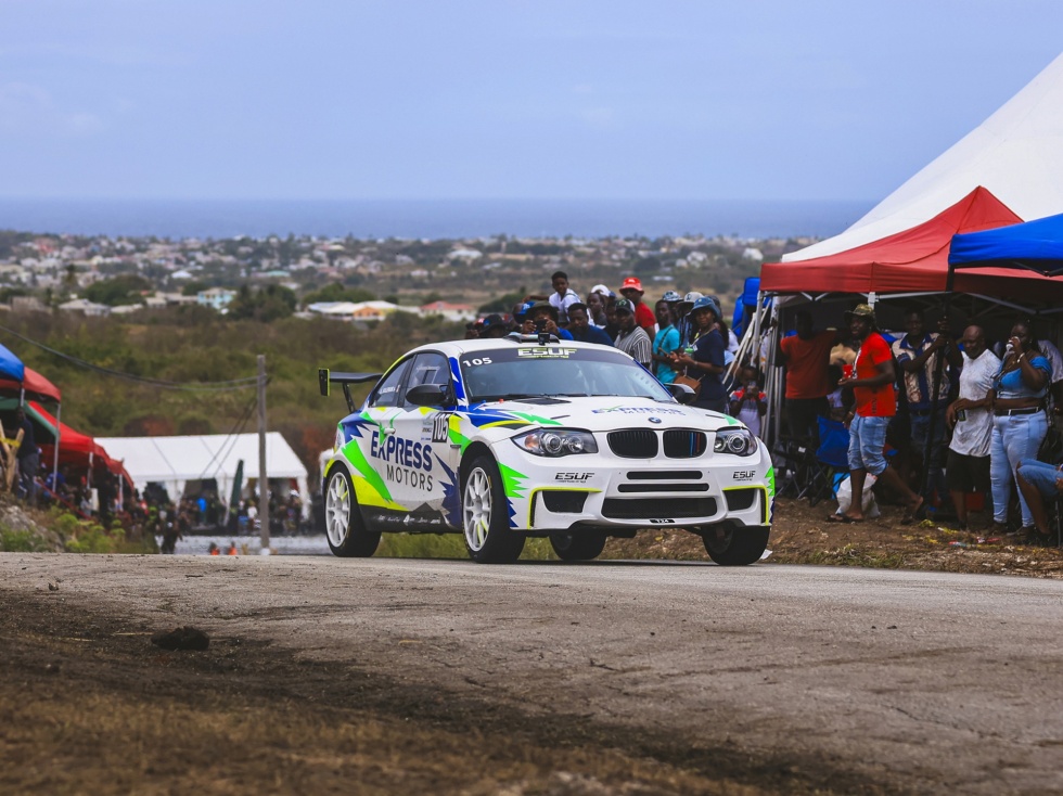 The highest-placed two-wheel-drive trophies were won for the first time by Suleman Esuf and Asif Suleman in their BMW 1M. Photo courtesy BRC/Nicholas Bhajan
